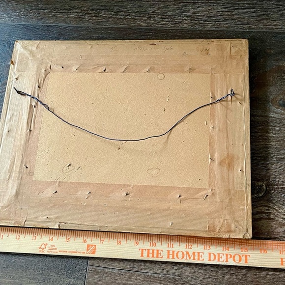 Vintage Landscape Embroidered Art in Gold Frame 12/15 inch - Picture 8 of 12